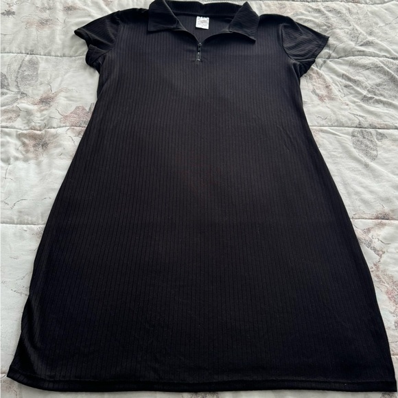 No Boundaries Junior black ribbed 1/4 zip collared bodycon mini dress, size XL - Picture 14 of 14